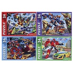 Пазлы " Рыжий кот "  24элемента Мир трансформеров №12 17*13см, 4 дизайна, картонная упаковка 9*6,5*2,5см