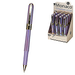 Ручка шариковая " Bruno Visconti " Monaco. Pearl, синяя 0,5мм, толщина письма 0,4мм, корпус пластик, металл, покрытие glossy pro, цвет корпуса - лавандовый, пигментные чернила, колпачок с клипом, сменный стержень, картонный дисплей