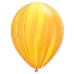 Шар латексный с рисунком 11"/28см Супер Агат Yellow Orange