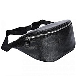 Сумка поясная " OrsOro " 15*45*13см Черная, 1 отделение, внутренний карман, 1 карман на задней стенке, на молнии, экокожа
