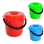 Ведро " Милих " 10л, пластмассовое, мерное, с пластиковой ручкой, ассорти, с крышкой