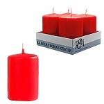 Набор свечей " РСМ " Классических красных, 60*40мм, время горения 10часов, 4шт, в картонном поддоне