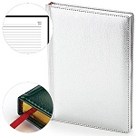 Ежедневник недатированный А5+ 145*205мм искусственная кожа " Альт " 136л Sidney Nebraska Серебро, поролон, линия, белый офсет 70г/м2, печать в 1 краску, ляссе, золотой срез, скругленные углы, подходит под горячее тиснение, фольгу