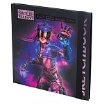 Скетчбук, черная бумага 120г/м2, 160*160мм, 40л, на резинке, 7БЦ, без линовки, обложка - матовый ламинированный картон, выборочный УФ-лак, сшивка, " Миленд " Киборг