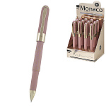 Ручка шариковая " Bruno Visconti " Monaco. Space, синяя 0,5мм, толщина письма 0,4мм, корпус пластик, металл, покрытие soft touch, цвет корпуса - розовый с глиттером, пигментные чернила, колпачок с клипом, сменный стержень, картонный дисплей