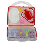 Игровой набор " Совтехстром " Доктор, в чемодане, 310*280*90мм, 15 предметов, в наборе: чемодан, грелка, фонендоскоп, лопаточка окулиста, ванночка, таблетки 2шт, очки, шприц, щипцы, ножницы, ларингоскоп, молоток, скальпель, термометр, блистер