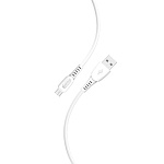 Кабель сетевой USB - Micro USB " Smartbuy " S40 белый, 1м, 2,4A, силикон