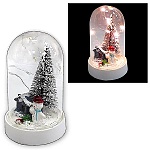 Снеговик в колбе " KWELT " светящийся 11см, батарейки в комплекте, картонная упаковка 8*12,5*8см