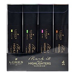 Набор текстовыделителей 4цв, 1-5мм, Mark it superior " Lorex " пластиковая упаковка