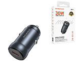 Блок питания автомобильный " Borofone " BZ32 Fresh серый, 3,0А, 30Вт, QC3.0, AFC, FCP, SCP, Type-C, пластик, (кабель в комплект не входит)