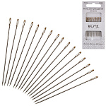 Иглы для шитья ручные " Blitz " 16шт, никелированные, блистер, европодвес