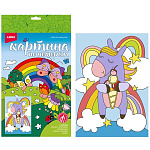 Картина по номерам " Lori " 20*28,5см Радужный единорожка, состав набора: основа на картоне с контуром, краски, кисть, палитра, инструкция, картонная упаковка, европодвес