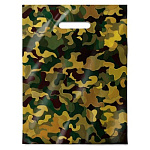 Пакет ПЭ " Интерпак " с вырубной ручкой ПВД, 30*40см 50мкм Хаки