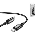 Кабель сетевой Type-C - Type-C " Hoco " X89 Wind черный, круглый, 1м, 3,0А, PD60W, нейлон