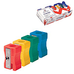 Точилка " Attomex " 1 отверстие, пластмассовая, ассорти, картонный дисплей