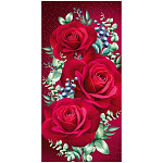 Конверт для денег " Империя поздравлений " 410 Без названия- Бордовые розы, 84*164мм, без отделки, без текста