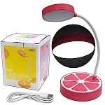 Светильник настольный " KWELT" UP121 на подставке, светодиодный, батерейка АА в комплекте, сенсорное управление, мощность 5 Вт, 3 режима свечения, высота 34см, зарядка от USB, материал корпуса пластик, розовый, картонная упаковка 12*15*12см