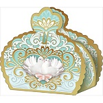 Бонбоньерка " Праздник " 450 Белые голуби, 60*60*45мм фольга золотая текстурная