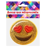 Термонаклейка с пайетками и вышивкой " Смайл " 60*60мм, 1шт в упаковке, европодвес