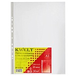Файлы БОЛЬШОЙ ФОРМАТ А3+ " KWELT " 30мкм 50шт, глянцевые