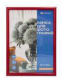 Фоторамка пластиковая 21*30см, Workmate, акриловое небьющееся стекло, красная