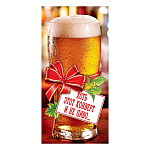 Конверт для денег " Праздник " 410 Хоть этот конверт и не пиво, Бокал пива с бантиком, 168*84мм, глянцевый УФ-лак, текст