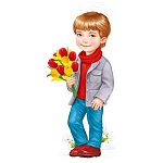 Плакат фигурный " Империя поздравлений " 933 А3 Мальчик с тюльпанами