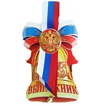 Комплект медалей картонных Выпускник РФ 76*96мм " Праздник " 991, 10шт в уп, фольга золотая текстурная, лента триколор, вырубка, булавка