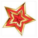 Украшение на скотче " Праздник " 190 9 Мая!- Звезда, 193*195мм, вспененный скотч, глянцевый УФ-лак