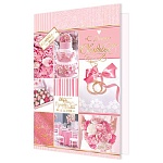 Открытка " Мир открыток " 2-01 Свадьба- С Днем свадьбы! Розовые свадебные атрибуты, 251*194мм, фольга, рельеф, текст