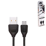 Кабель сетевой USB - micro USB " FaisON " RC-050m Lesu чёрный, круглый, 1м, 2,1А, силикон