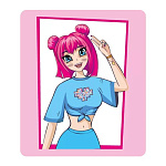 Магнит виниловый " Хорошо " 918 Девочка в голубом топе 60*70мм