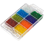 Набор бисера " Zlatka " №1 8цв*8гр прозрачный, размер №11, леска, карабины, пластиковая упаковка, европодвес