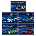 Альбом А4 24л " Hatber " Car Design (ассорти), на скобе, обложка- мелованный картон, блок- офсет 100г/м2, 1 дизайн в спайке, 5 дизайнов в коробке