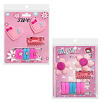 Набор резинок для волос " Sweet " Ассорти (без возможности выбора дизайна), в наборе: 2 резиночки с декоротивным элементом, 6 цветных резиночек, заколочка, пакет европодвес