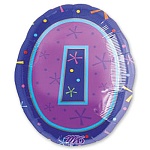 Шар фольгированный 18"/46см Цифра-0 Мульти