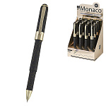 Ручка шариковая " Bruno Visconti " Monaco. Space, синяя 0,5мм, толщина письма 0,4мм, корпус пластик, металл, покрытие soft touch, цвет корпуса - черный с глиттером, пигментные чернила, колпачок с клипом, сменный стержень, картонный дисплей