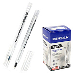 Ручка шариковая " Pensan " Triangle черная 0,5мм, толщина письма 0,3мм, игольчатый пишущий узел, чернила на масляной основе, прозрачный трехгранный корпус, колпачок с клипом, картонная упаковка