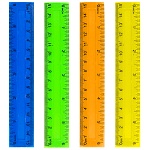 Линейка " KWELT " 15см с двойной шкалой, ассорти (без возможности выбора цвета), пластиковая