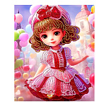 Картина алмазная " Mazari " 25*30см Девочка с бантиком, состав набора: холст на подрамнике, стразы, стилус, желеобразный клей, лоток, частичная выкладка, в термоусадочной пленке