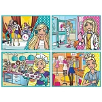 Пазлы " Trefl "  4в1 207элементов Карьера Барби ( 35,48,54,70 деталей) 29*21см, картонная упаковка 28*28*6см
