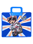 Папка с ручками А4, пластик, 1 отделение, 90мм, Sport bear moto " KWELT " 340*300*90мм