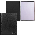 Папка " ДПС " Меню с 10 файлами, черная 250*320мм тиснение фольгой, винты, ПВХ