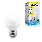 Лампа светодиодная " Smartbay " G45, 12Вт Е27, теплый белый, шар, картонная упаковка