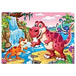 Картина алмазная " Рыжий кот " 17*22см Удивительный мир динозавров, с частичным заполнением, без подрамника