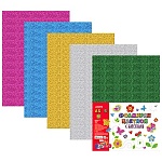 Фоамиран " deVente " БОЛЬШОЙ ФОРМАТ А3 5л 5цв 2мм с блестками, пластиковый пакет, европодвес