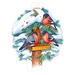 Плакат фигурный " Империя поздравлений " 933 А3 Новогодний- Снегири на дереве