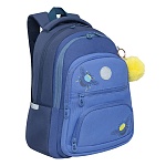 Рюкзак " Grizzly " 30*39*20см синий/голубой, 3 отделения, анатомическая спинка, боковые карманы, карман на молнии на передней стенке, объемный карман на молнии на передней стенке, внутренний составной пенал-органайзер, мягкая укрепленная ручка, дополнител