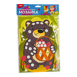 Мозаика мягкая " Lori " Мишка с лукошком, А5, цветные самоклеящиеся детали, пакет, европодвес
