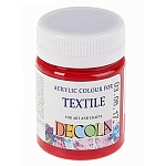 Краска акриловая по ткани " Decola "  50мл карминовая